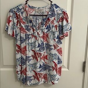 LOFT Multicolor Nautical Blouse